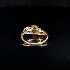 Synthetic Citrine Lady's Stone Ring 10K Yellow Gold 2g Size 5.25